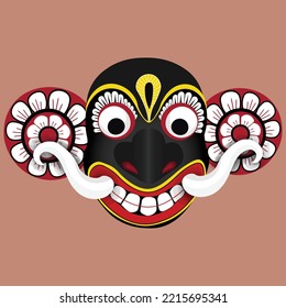 Devil mask sri lanka black color vector illustration