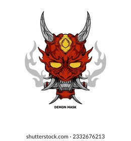 devil mask vector illustration from smoky and terrible japan