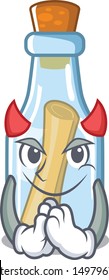 Devil message in bottle on a character