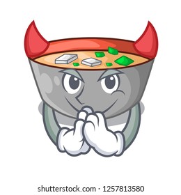 Devil miso soup bowl on table character