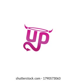 Up devil modern logo design, illustration demon.