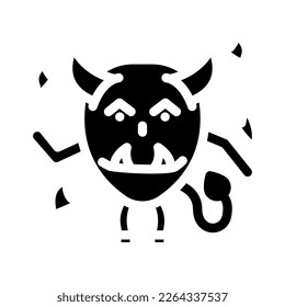 devil monster alien glyph icon vector. devil monster alien sign. isolated symbol illustration