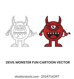 devil monster fun cartoon vector graphic design