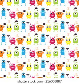 devil and monster  halloween  patterns. Endless texture can be used for wallpaper, pattern fills, web page,background,surface