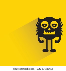 devil and monster with shadow on yellow background