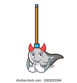 Devil mop mascot cartoon style