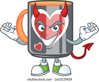 Devil mug love Cartoon character design style