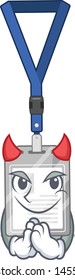 Devil name tag isolated in the cartoon