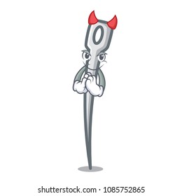 Devil needle mascot cartoon style