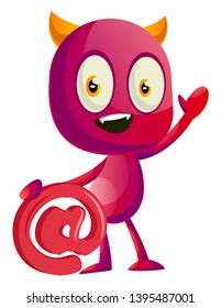 Devil networking, illustration, vector on white background.