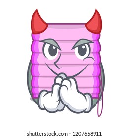 Devil new home window with blinds cartoon