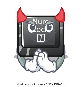 Devil num lock installed on cartoon computer