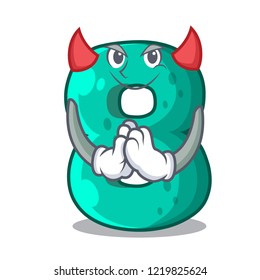 Devil number eight made with cartoon shaped