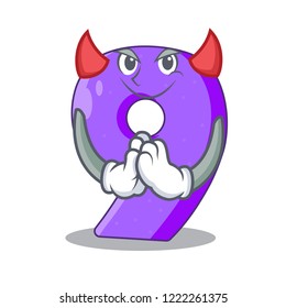 Devil number Nine balloon font shaped charcter