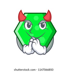 Devil octagon mascot cartoon style
