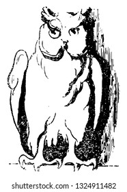 The devil often changes shapes according to testimony of quantity of witches and more generally it is a goat with two horns, vintage engraved line art illustration. Infernal Dictionary 1863.