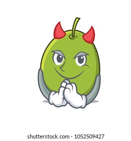 Devil olive mascot cartoon style