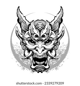 the devil oni line art illustration line art