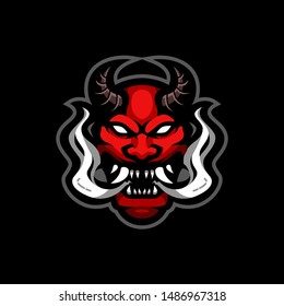 Devil Oni Mascot Gaming Esport Logo Template