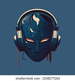 The devil oni mask japan vector illustration