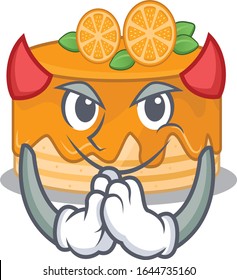 Devil orange cake Cartoon in character design