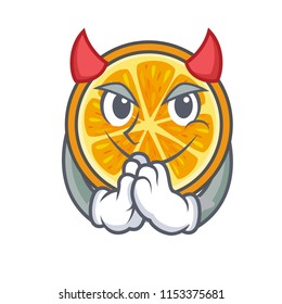 Devil orange mascot cartoon style