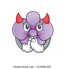 Devil orchid flower mascot cartoon