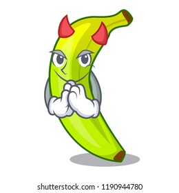 Devil a organic fruit green banana cartoon