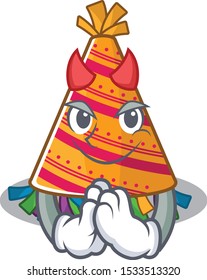 Devil party hat cartoon with character shape