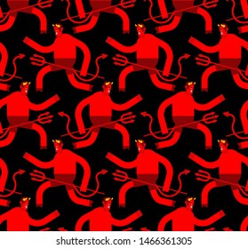 Devil pattern seamless. Satan background. Demon texture. Lucifer ornament.