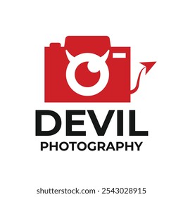 devil photography flat minimalist logo design