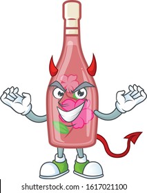 Devil pink bottle wine Cartoon character design