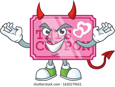 Devil pink love coupon Cartoon character design