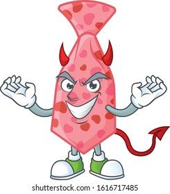 Devil pink love tie Cartoon character design