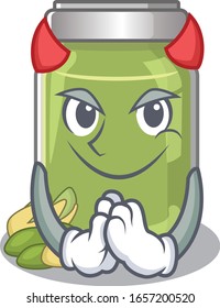 Devil pistachio butter Cartoon in character design