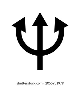 Icono de la silueta de dibujos animados de la horquilla del diablo. Imagen de cliente aislada en fondo blanco