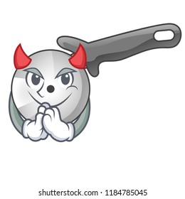Devil pizza cutter cartoon in the kitchen