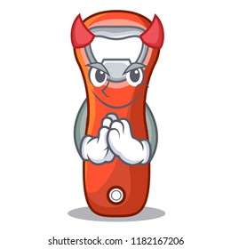 Devil plastic bottle opener isolated on cartoon