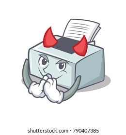 Devil printer mascot cartoon style