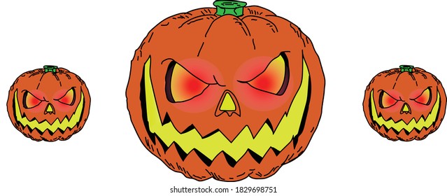 Teufelskürbis, Halloween-Illustration, Halloween-Symbol