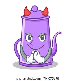 Devil purple teapot character cartoon