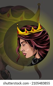 Devil queen with crown vector illustration