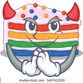 Devil rainbow cake Cartoon in character design