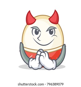 Devil rambutan mascot cartoon style