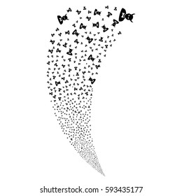 Devil random fireworks stream. Vector illustration style is flat black iconic symbols on a white background. Object fountain combined from scattered symbols.