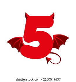 Diablo rojo 5 número con alas para juegos ui.