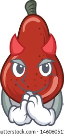 Devil red pears isolated in the mascot