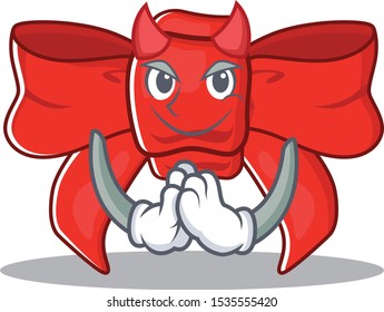 Devil red ribbon bow the mascot shape