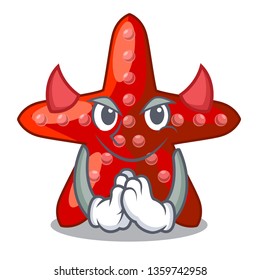 Devil red starfish in the cartoon shape