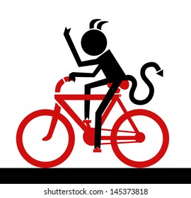 Devil riding a bicycle